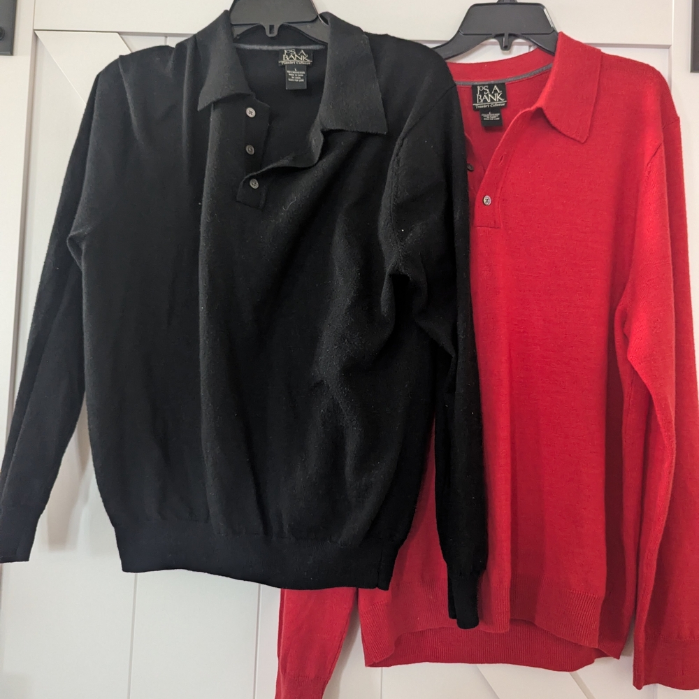 Men's Black and Red Polo Shirts